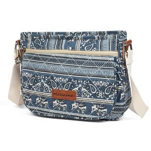 Modern 'S Durable Floral Crossbody Satchel Canvas Messenger Bag Multi Pocket